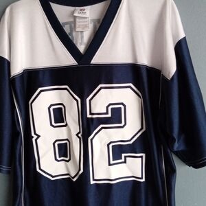 Team Sport Jersey Jason Witten Number 82 Navy Blue White Short Sleeve Adult Size